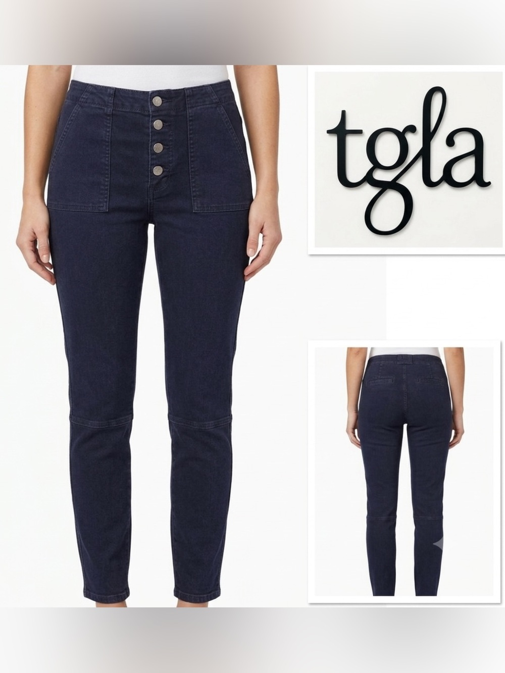 Tgla Button Fly Skinny Ankle Jeans 33